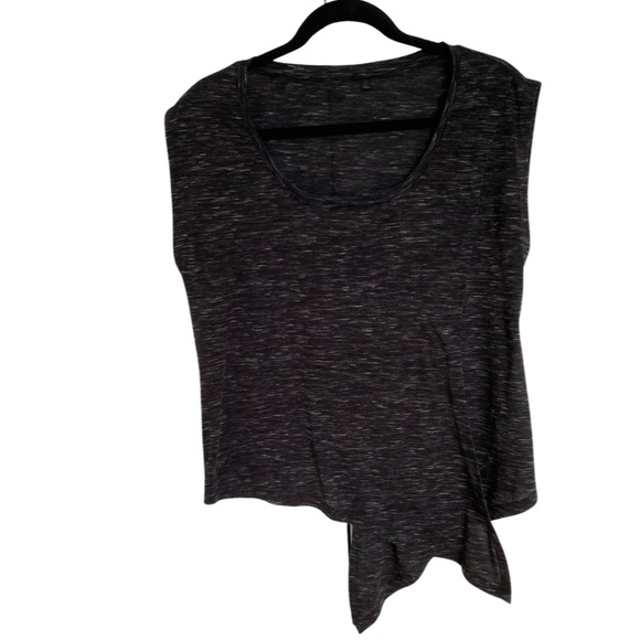 Heather Black Asymmetrical Top - Picture 1 of 3